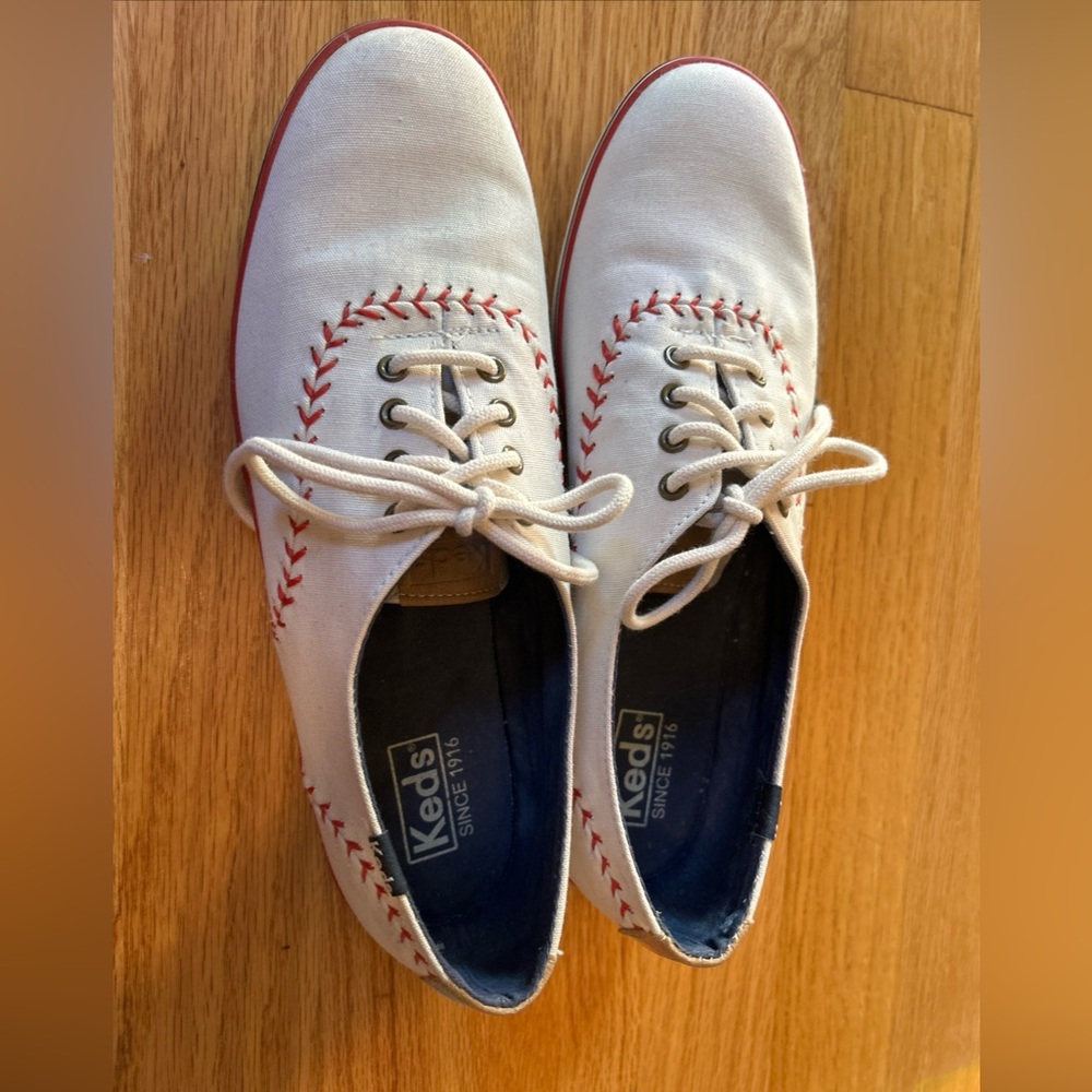 Keds Champion Pennant Canvas Women's Size 8.5 Sneakers Shoes White Lace Up - Picture 5 of 6
